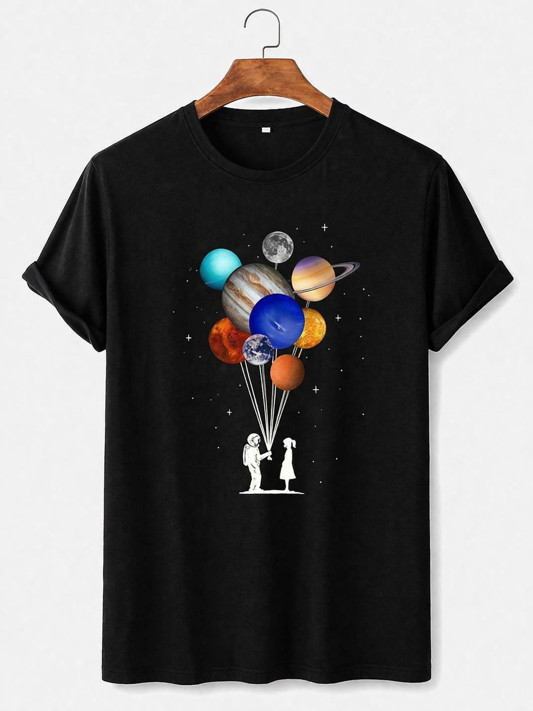 Galaxy Balloon Astronaut Graphic T-Shirt