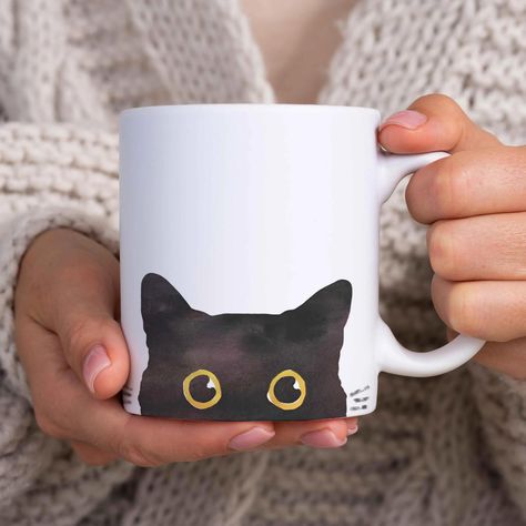 Cute Peekaboo Cat Mug